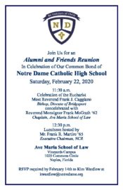 Notre Dame High School Alumni and Friends Reunion @ Ave Maria School of Law
