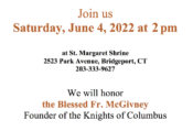 Honoring Blessed Fr. McGivney @ St. Margaret Shrine