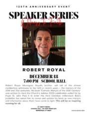 Speaker Series with Robert Royal @ School Hall @ St. Mary Parish