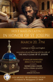 Holy Mass in Latin in Honor of St. Joseph Day @ St. Michael the Archangel Parish