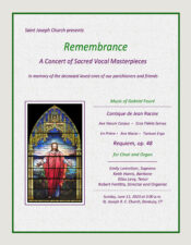 Remembrance Concert @ St. Joseph Church, Danbury