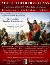 Adult Theology Class - Our Life in Christ: Catholic Moral Teaching @ SS. Cyril and Methodius Parish