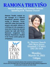 Pro Life Speaker Ramona Trevino @ St. Theresa Parish