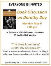 "The Long Loneliness" Book Discussion @ St. Francis of Assisi Parish